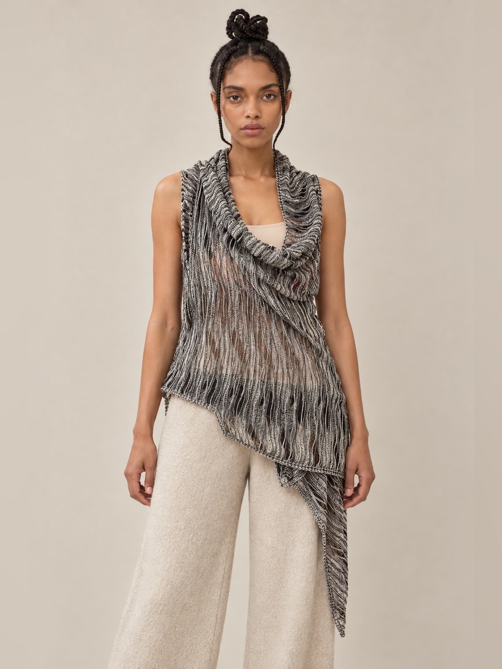 12. Sarah Pacini light weight 3 hole scarf wrap vest